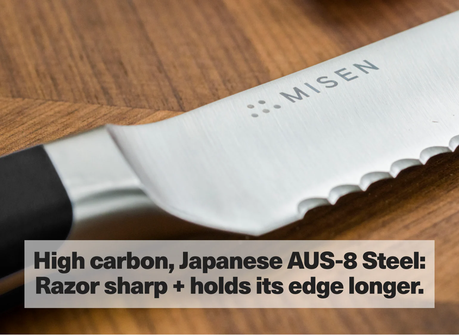 8 inch Serrated Knife - AUS-8 - Final Sale - Image 4